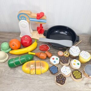 Melissa & Doug Wood Food Blend & Bake Cookie Maker Mixer Children's Pretend Play